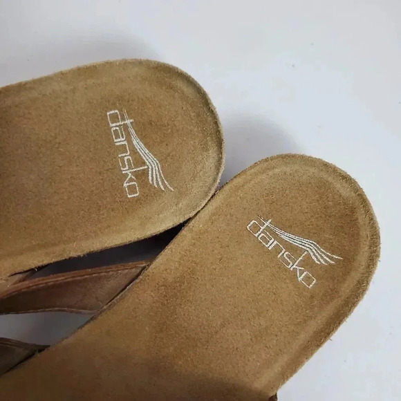 Women's DANSKO Vintage Comfort Wedge Heeled Leather Open Toe Sandals SZ 41 - Picture 9 of 14